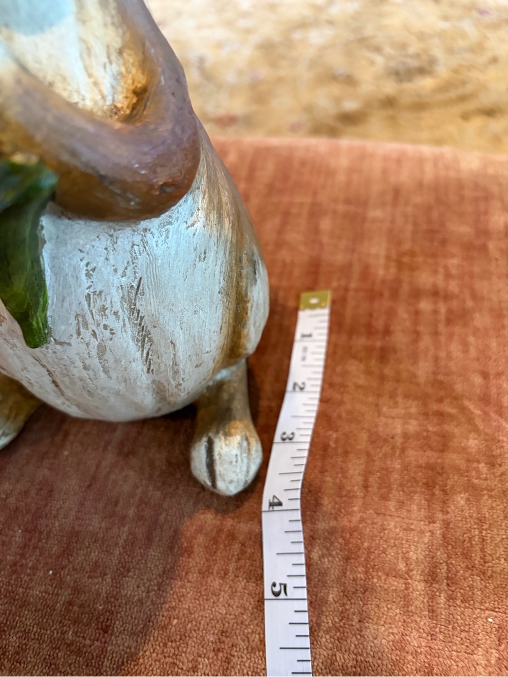 Rustic White & Brown Bunny Figurine Holding Purple Flower - Home Accents ?resin? - Picture 7 of 8